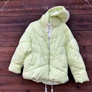 Free People Hailey Lime Green Puffer Coat -- S